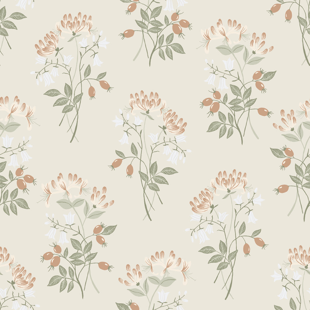 Midbec Behang - Kamperfoelie - Beige 12307