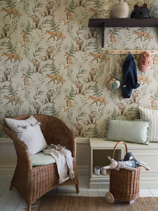 Kinderkamer- en kindertapijt - Wilde bos beige