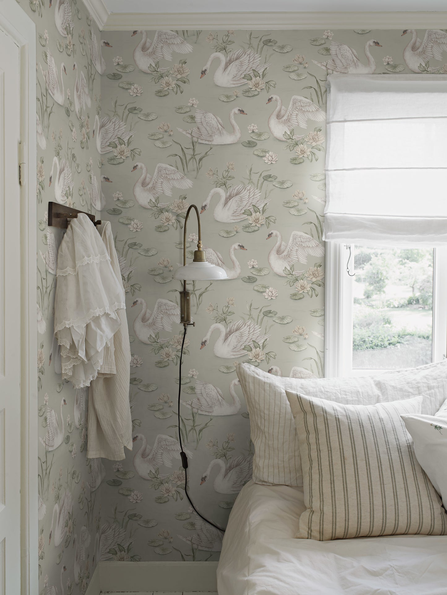 Nursery and Kids wallpaper - Lily Swan - Muted Green