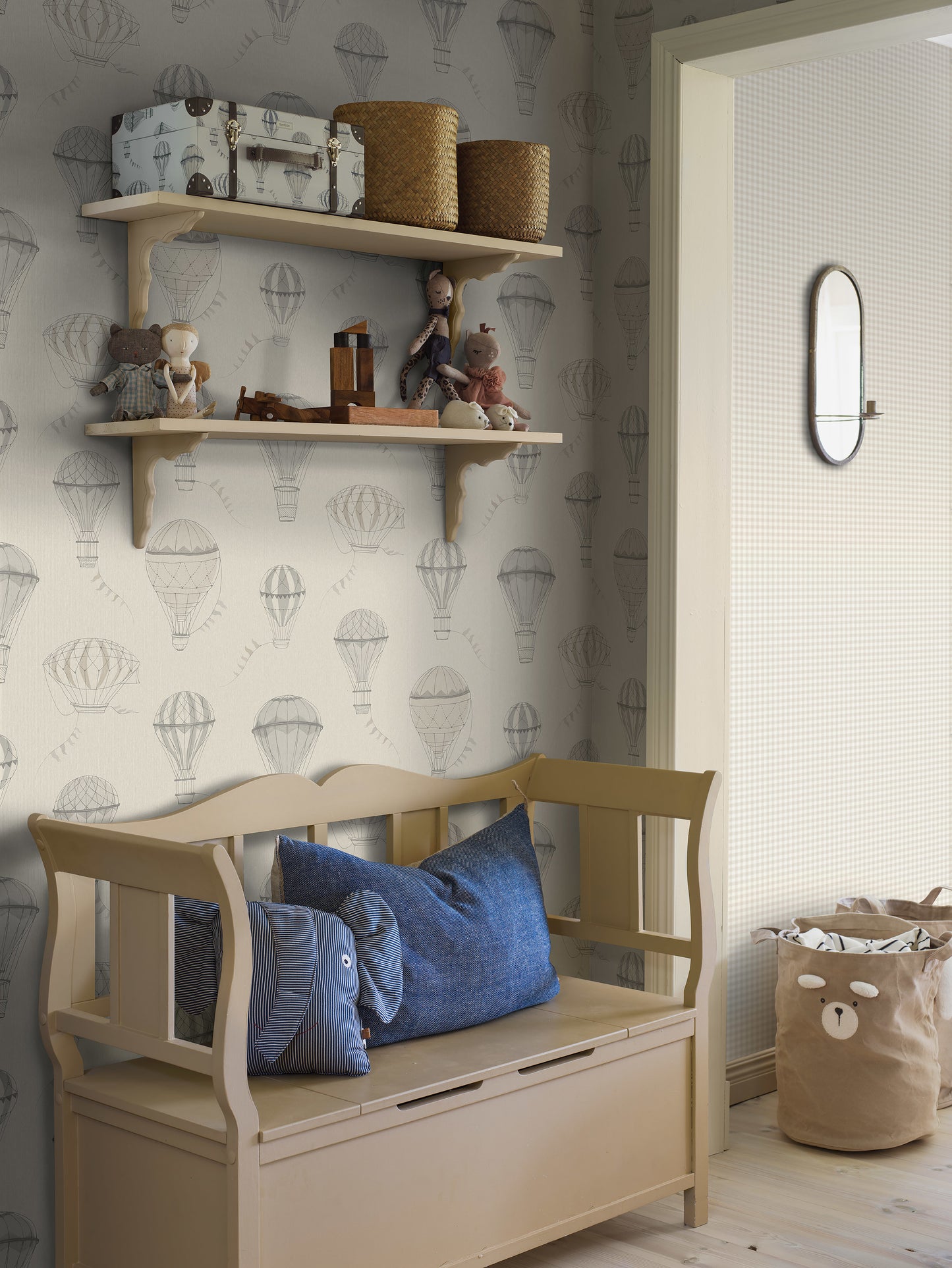 Borastapeter Wallpaper - Up In The Sky - Grey & Beige