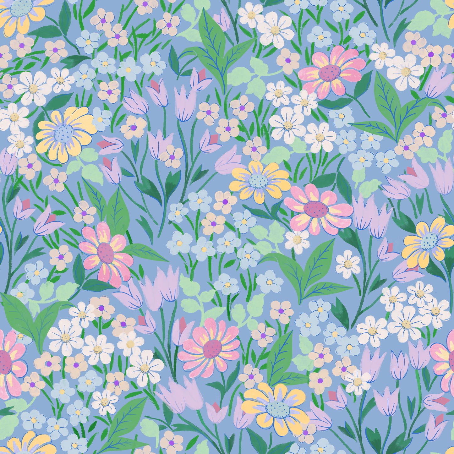 Summer Gray Wallpaper - Lola - Sky Blue