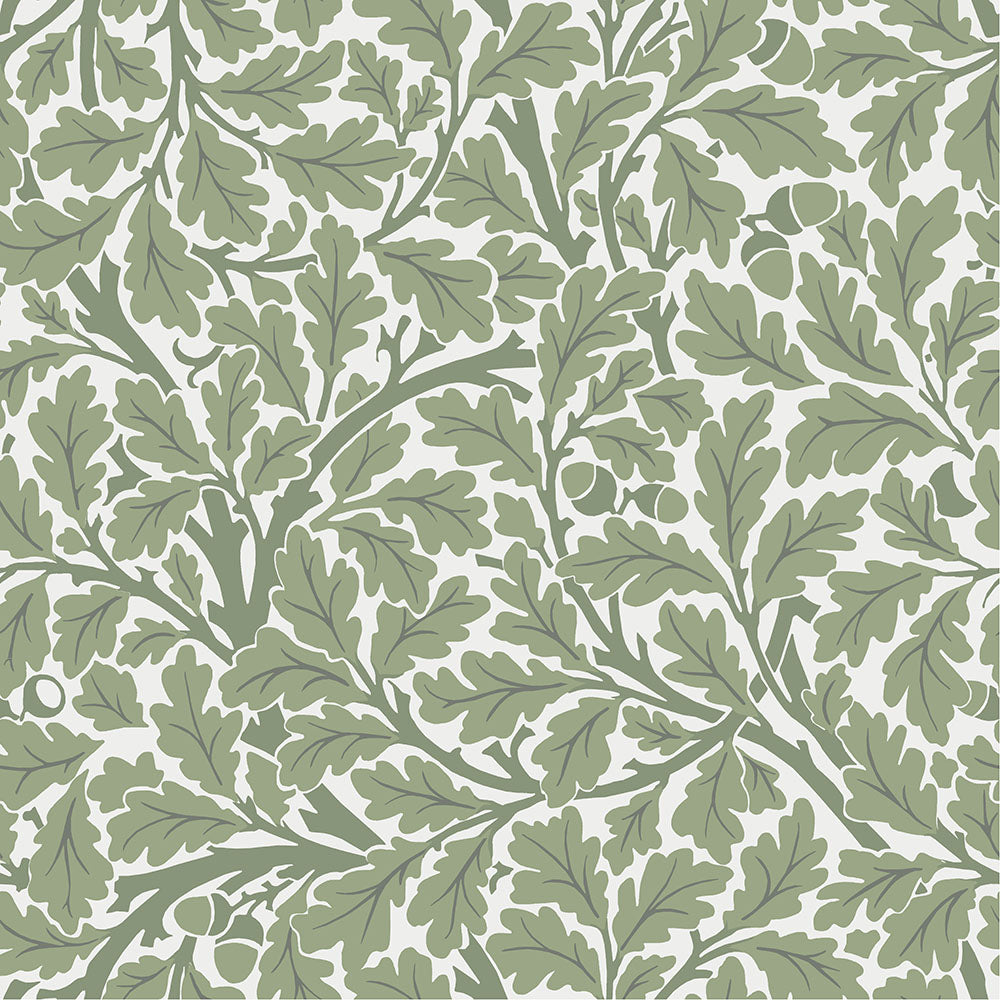 William Morris Wallpaper - Oak Tree - Green