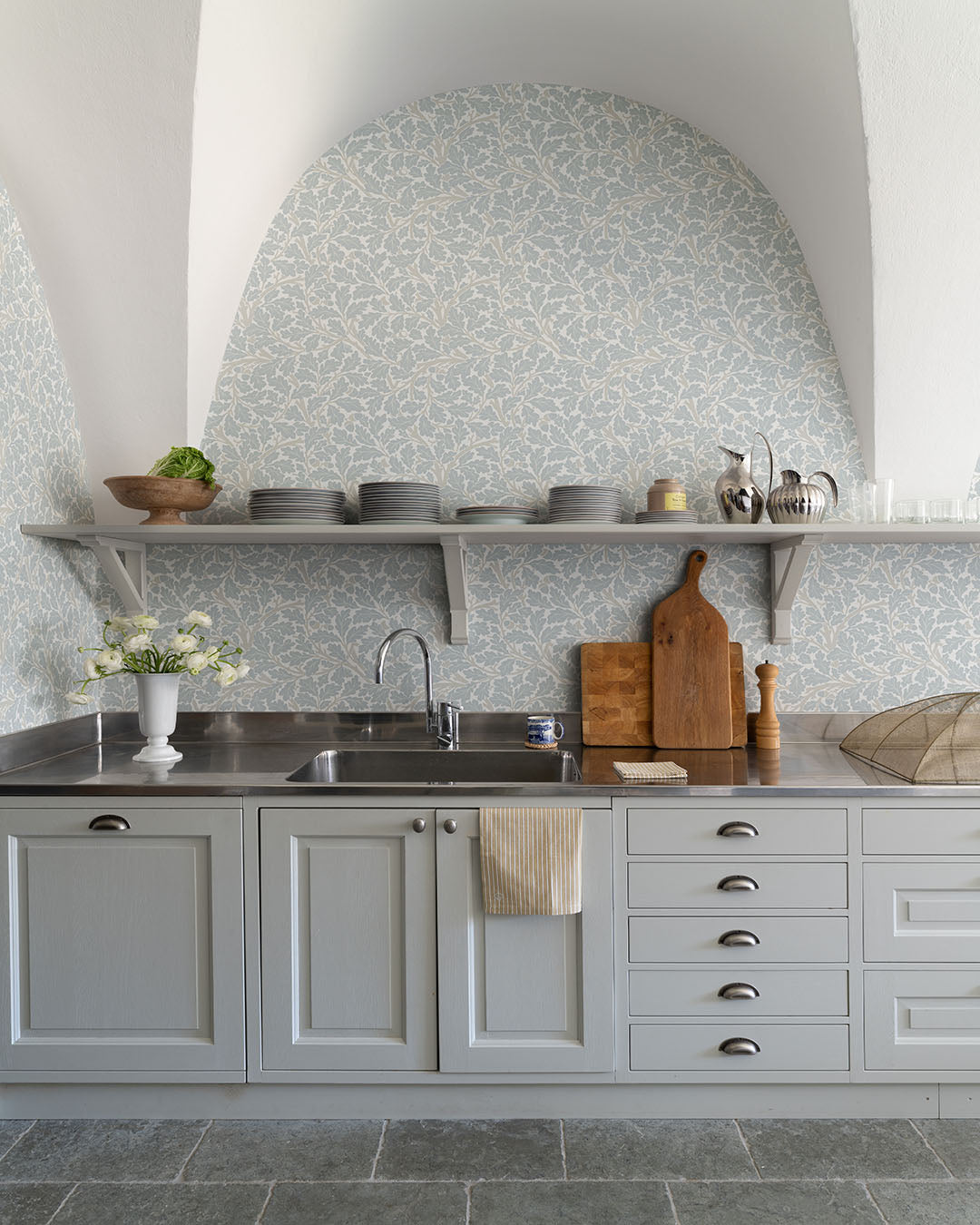William Morris Wallpaper - Oak Tree - Blue