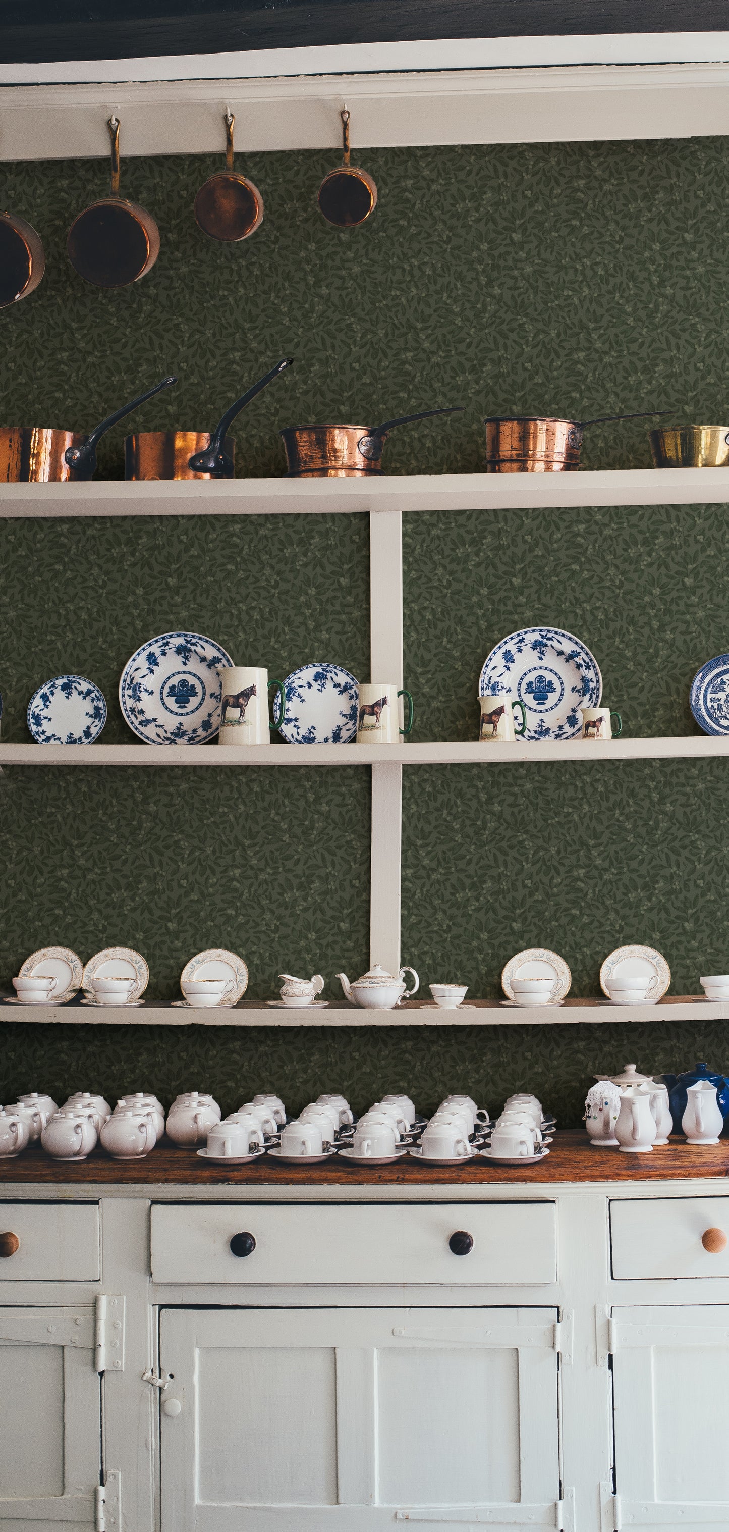 Summer Gray Wallpaper - Junia - Deep Green