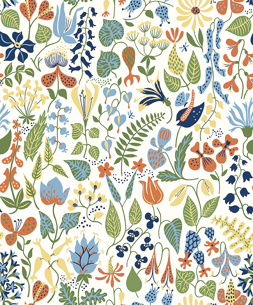 Borastapeter Wallpaper - Stig Lindberg Herbarium - White