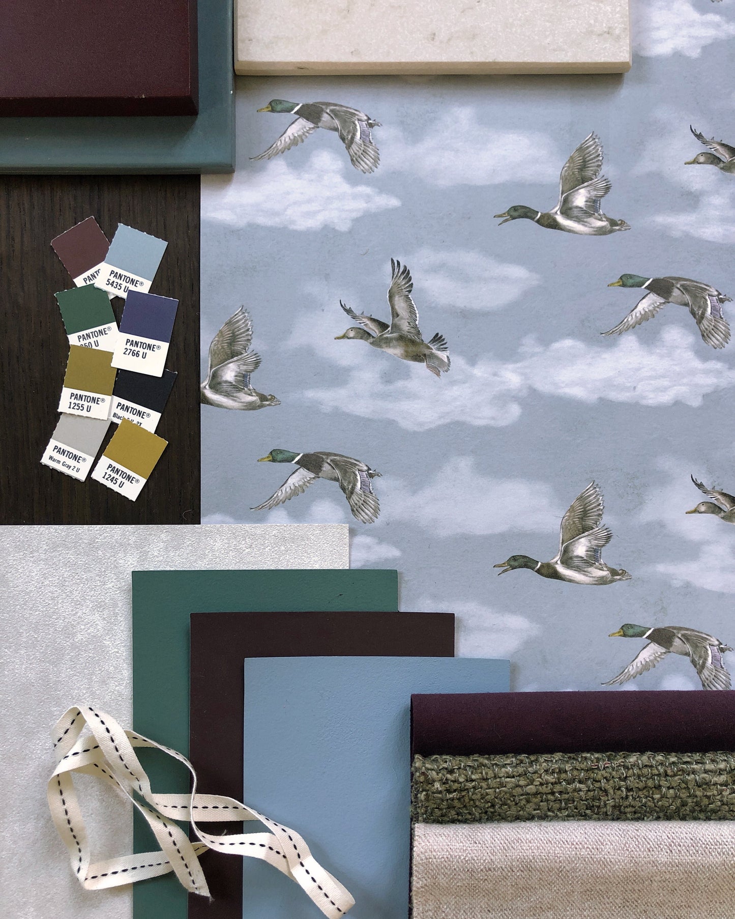 Summer Gray Behang - Voyage - Laurel Green