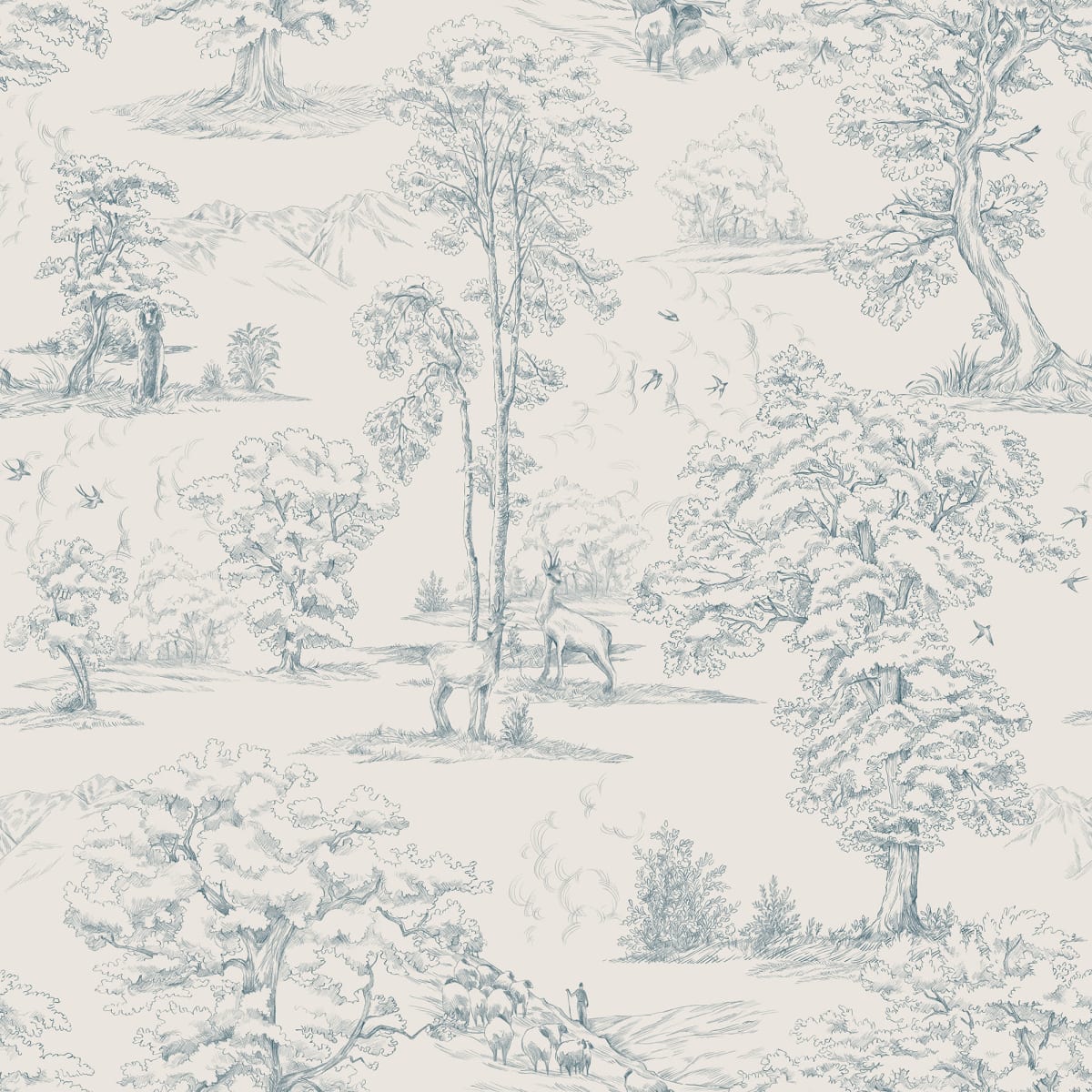 Sandberg Behang - Montfort Indigo Blauw