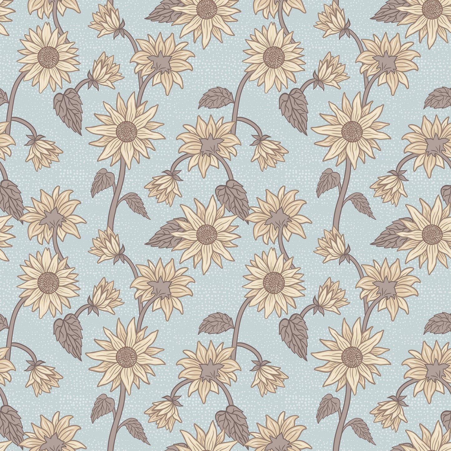 Summer Gray Tapete - Sonnenblumen - Himmel