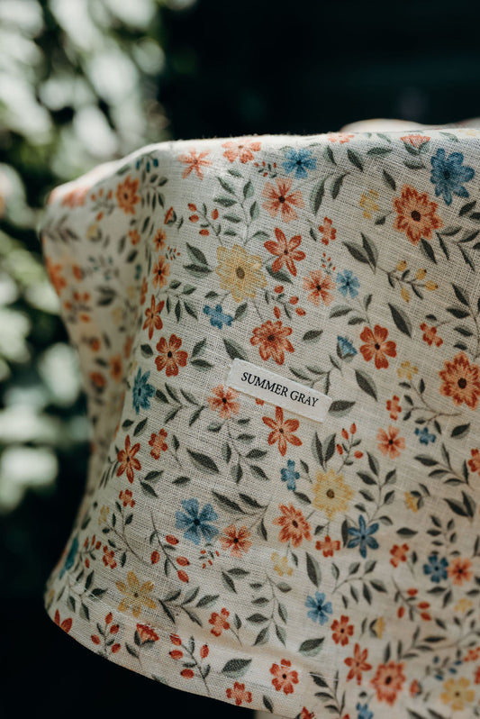 Linen Table Cloth - Summer Gray - Freja Confetti