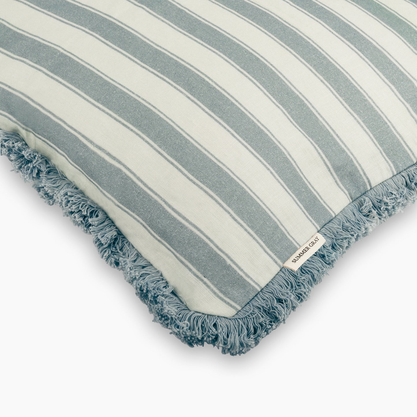 Linnen kussenhoes - Summer Gray - Strepen