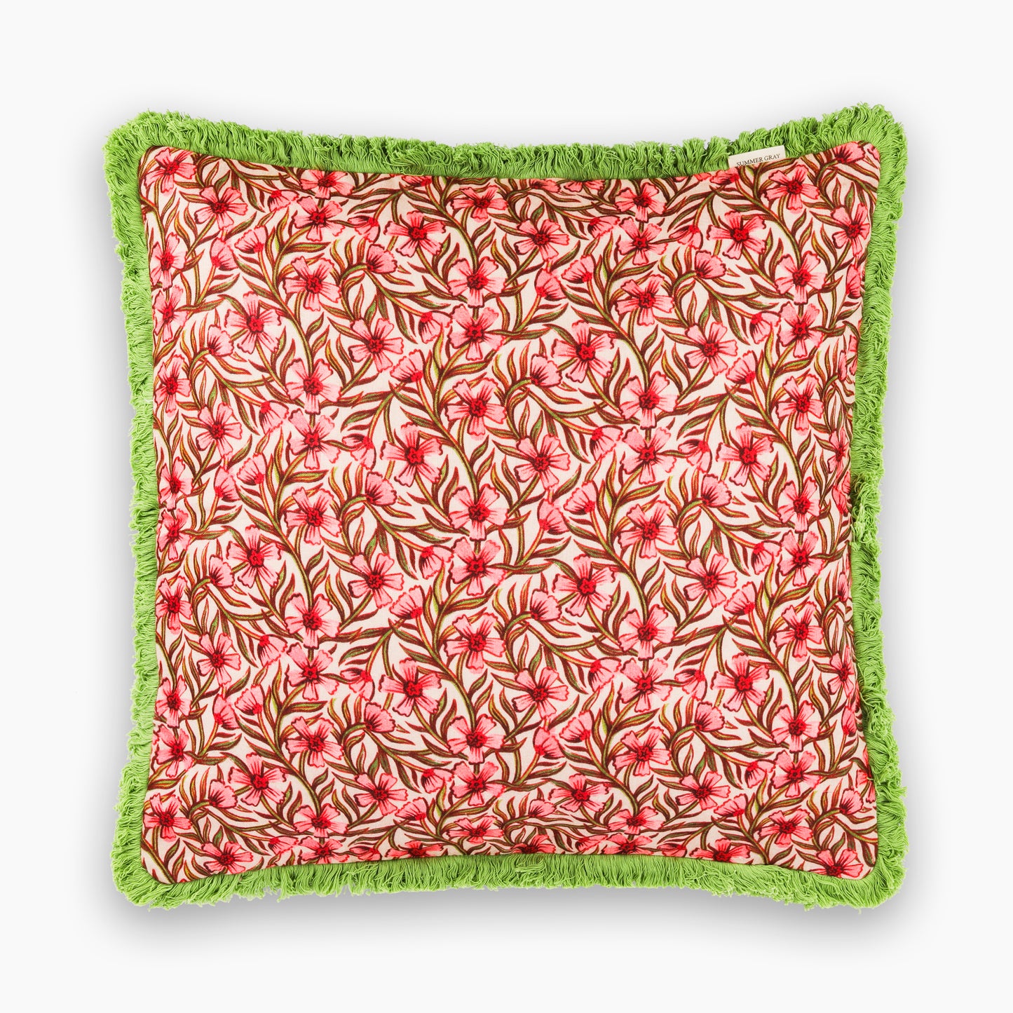 Linnen kussenhoes - Summer Gray - Sweet India Pink
