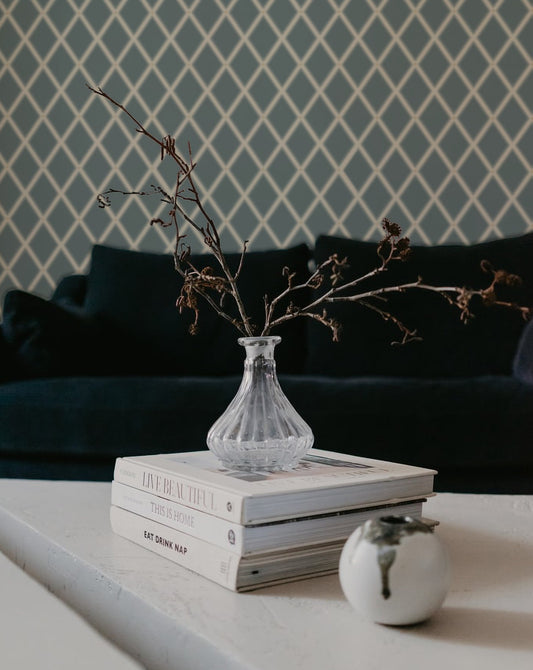 Summer Gray Tapete - Gitter - Blau