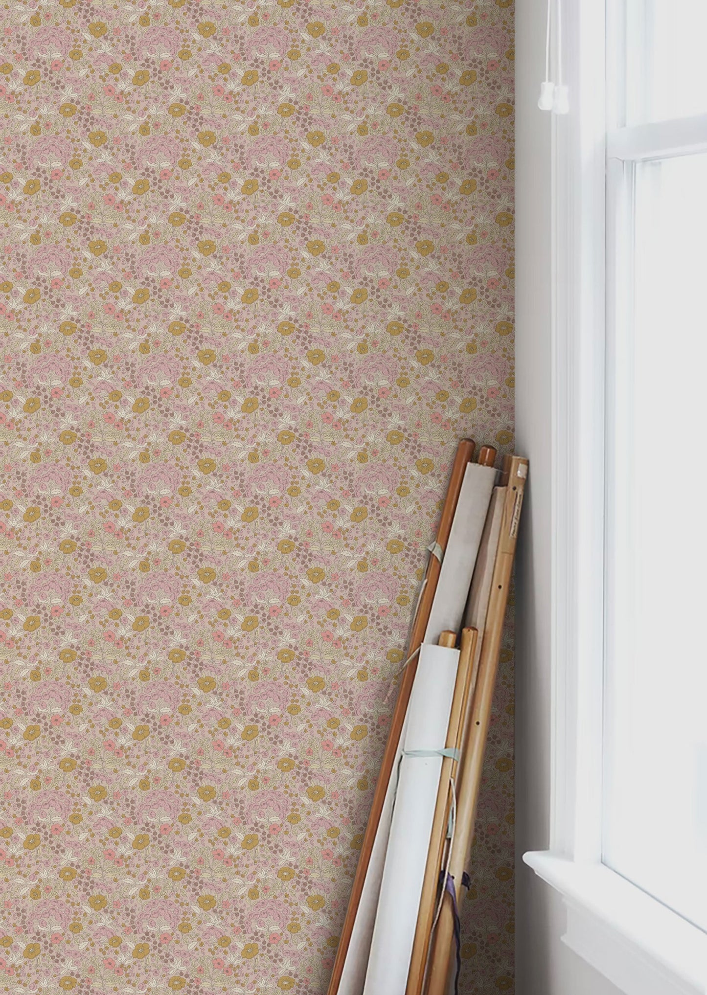 Summer Gray Behang - Doris - Roze