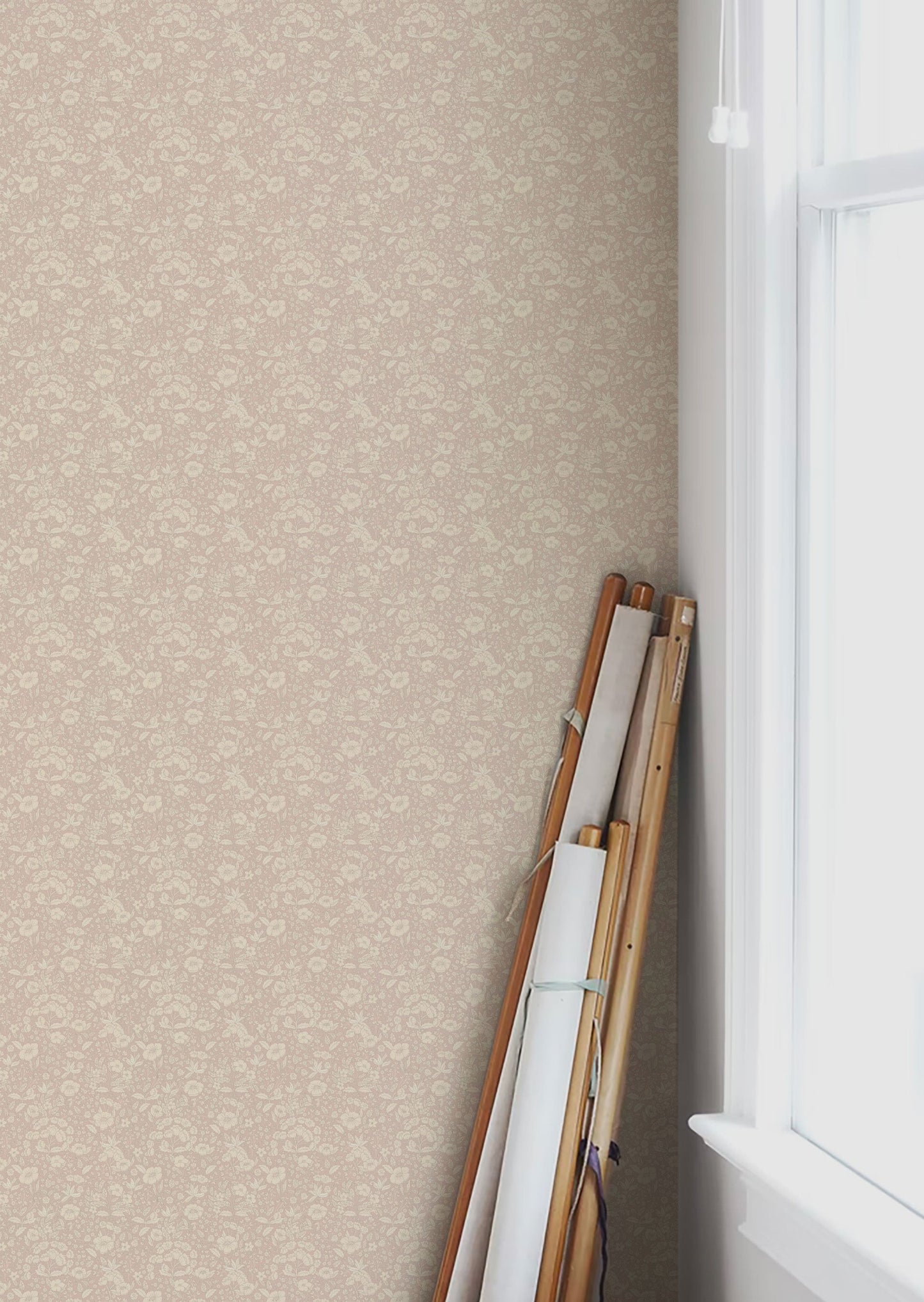 Summer Gray behang - Doris - Dusty Pink