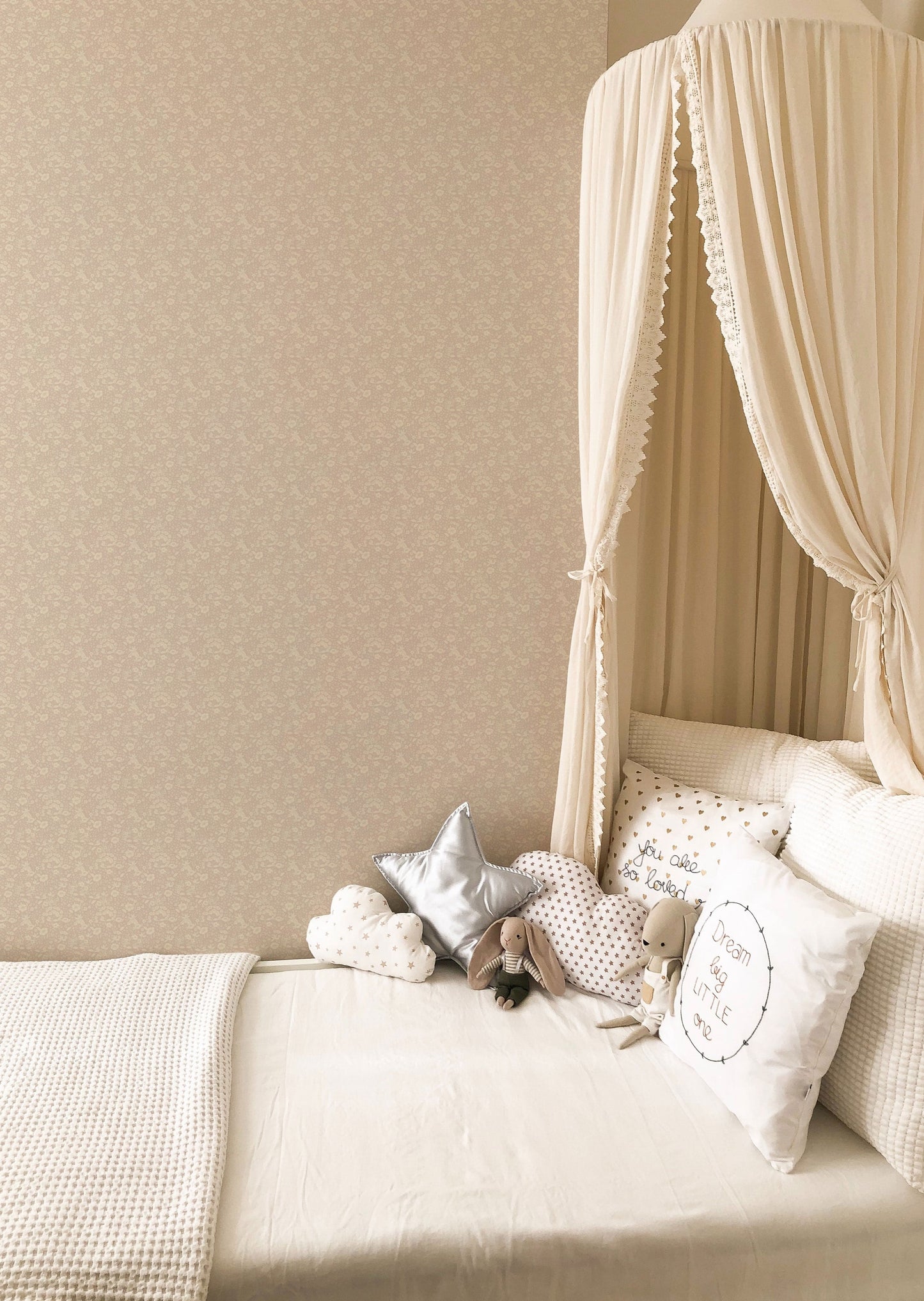 Summer Gray behang - Doris - Dusty Pink