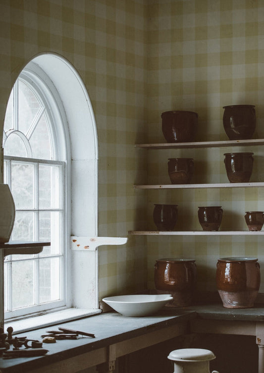 Behang Ruiten - Linnen - Geel (OUTLET)