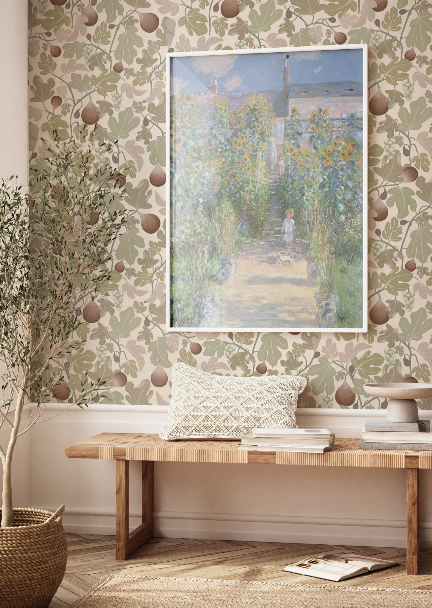 Summer Gray Wallpaper - Figs - Beige