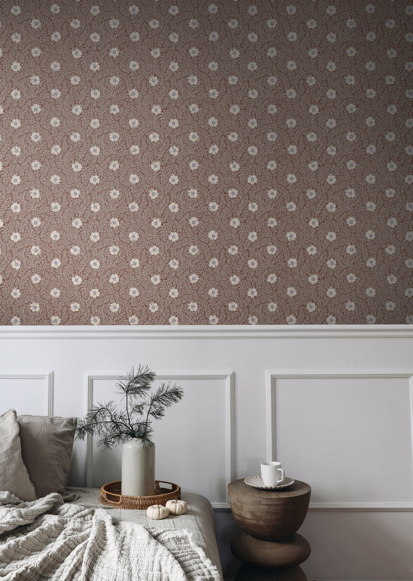 Summer Gray Wallpaper - Kicki - Terracota