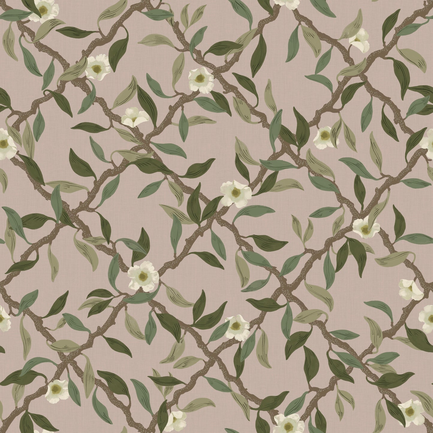 Summer Gray Wallpaper - Espalier - Dusty Pink