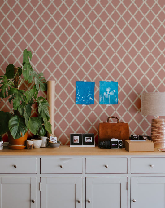 Summer Gray Tapete - Gitter - Staubrot