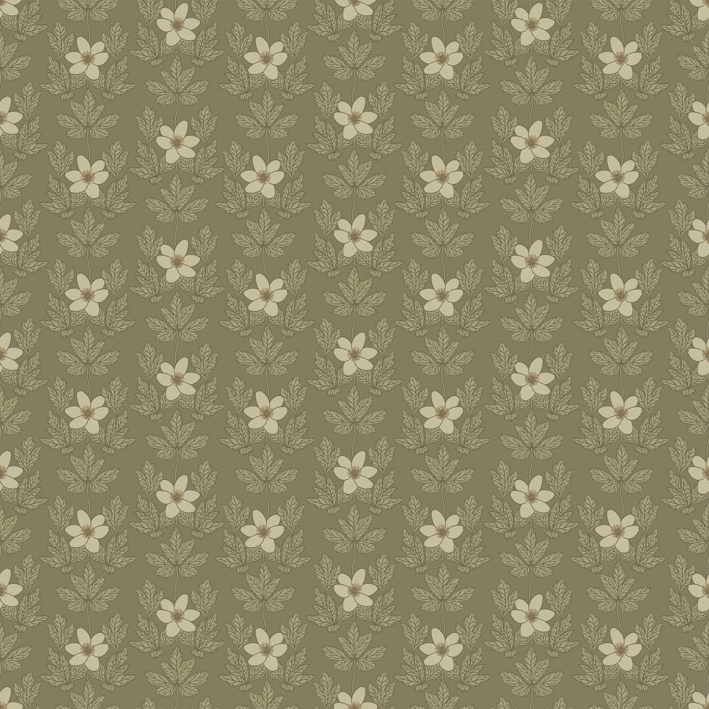 Peel & Stick Wallpaper - Wood Anemone - Green