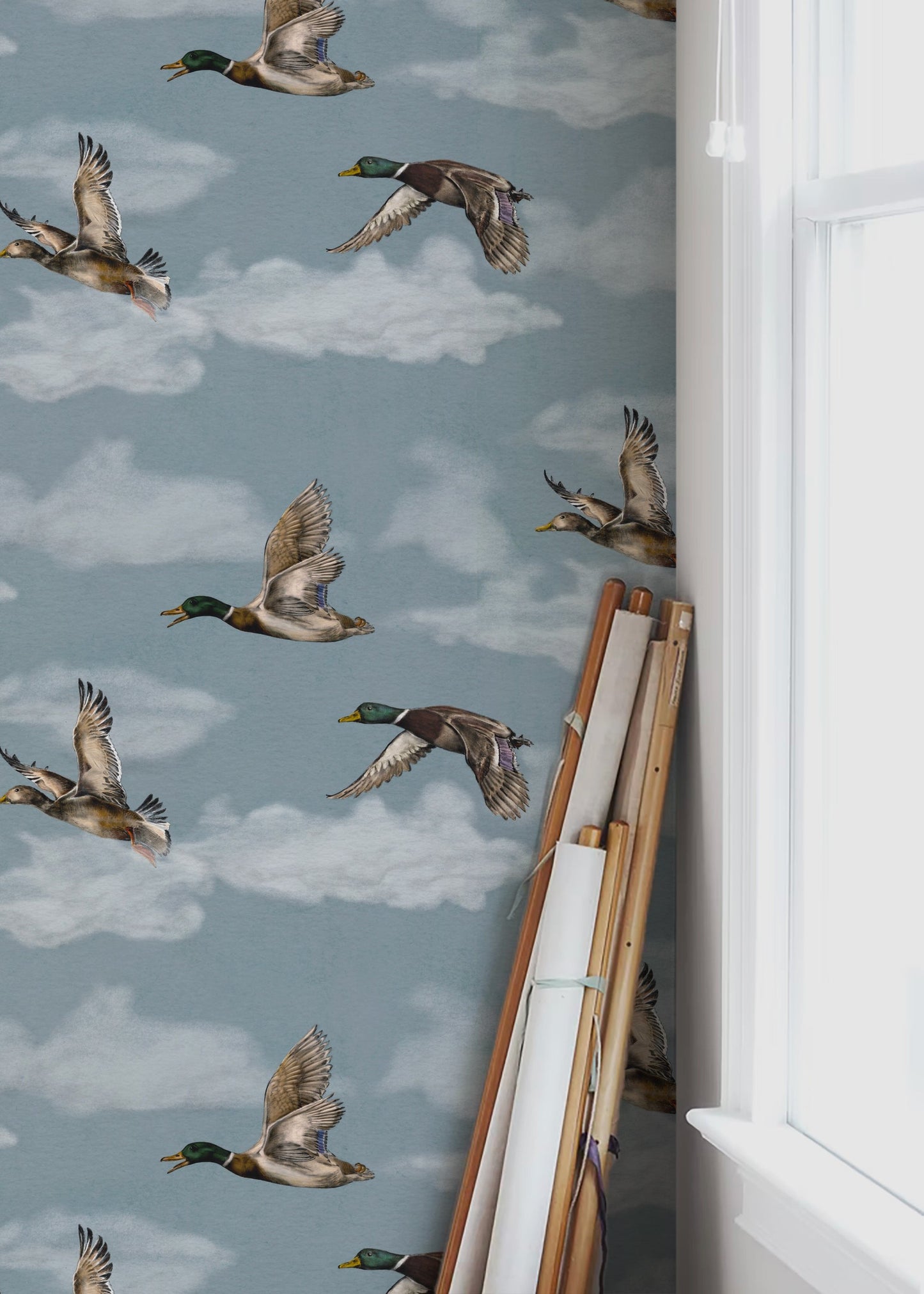 Summer Gray Behang - Voyage - Winter Blue