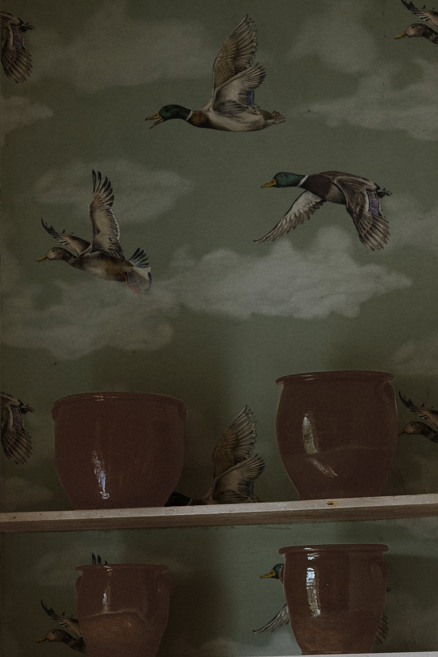 Summer Gray Behang - Voyage - Laurel Green