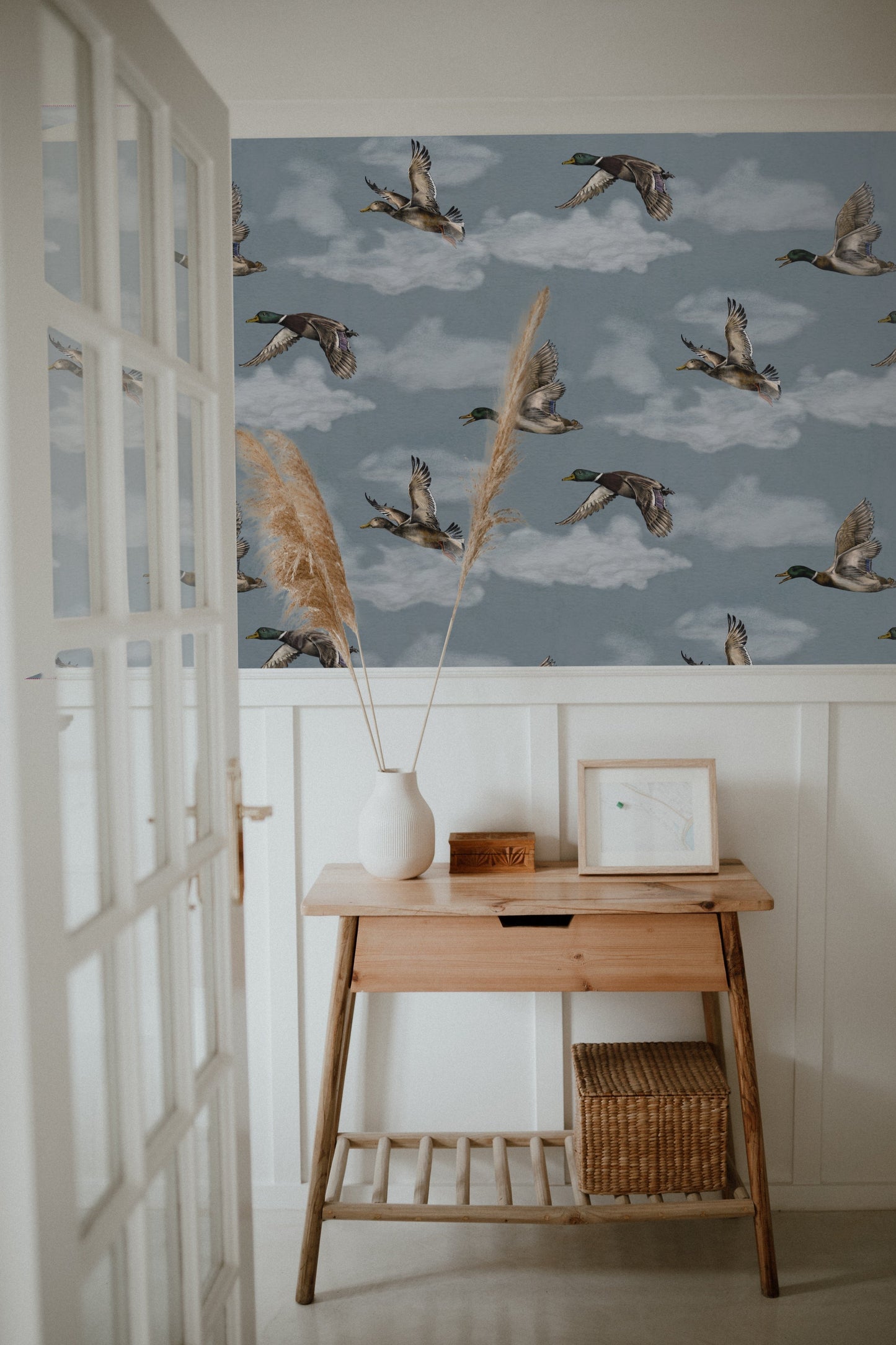 Summer Gray Behang - Voyage - Winter Blue