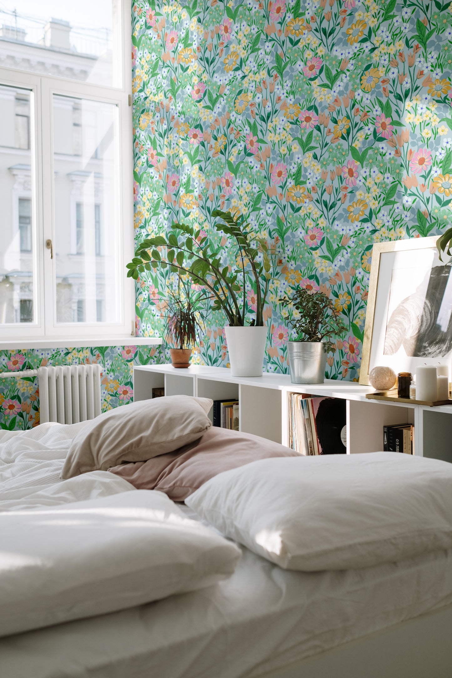 Summer Gray Behang - Lola - Turquoise