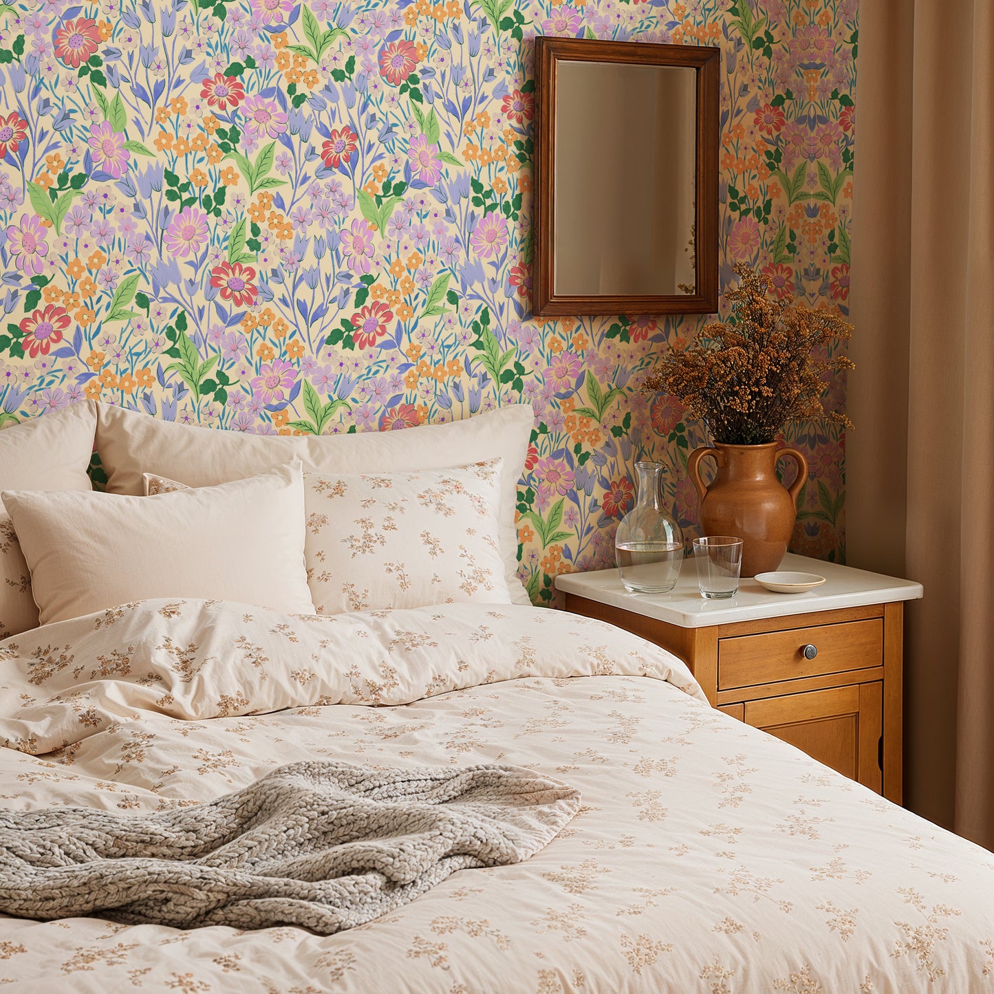 Summer Gray Behang - Lola - Lilac