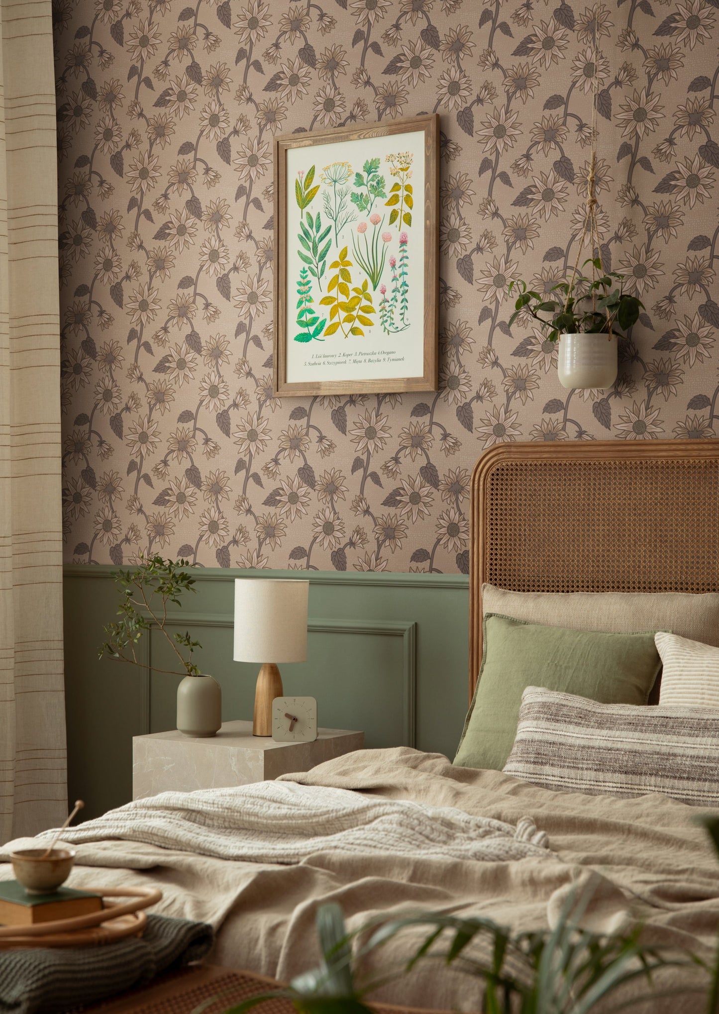 Summer Gray Tapete - Sonnenblumen - Beige
