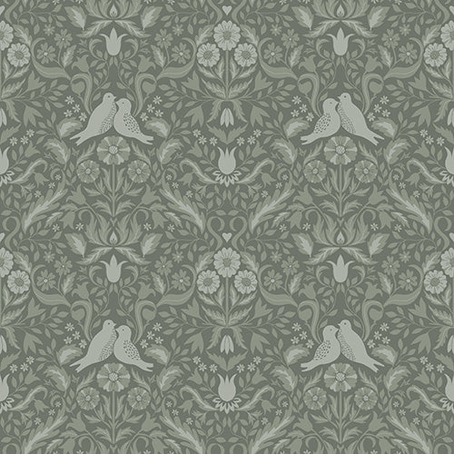 Bloemenbehang - Vogels & Bloemen 'Niki' - Groen