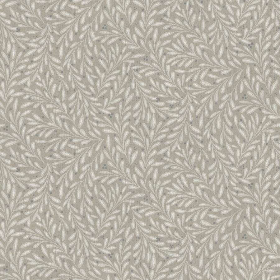 Bloemenbehang - Small Leaf - Grijs Beige