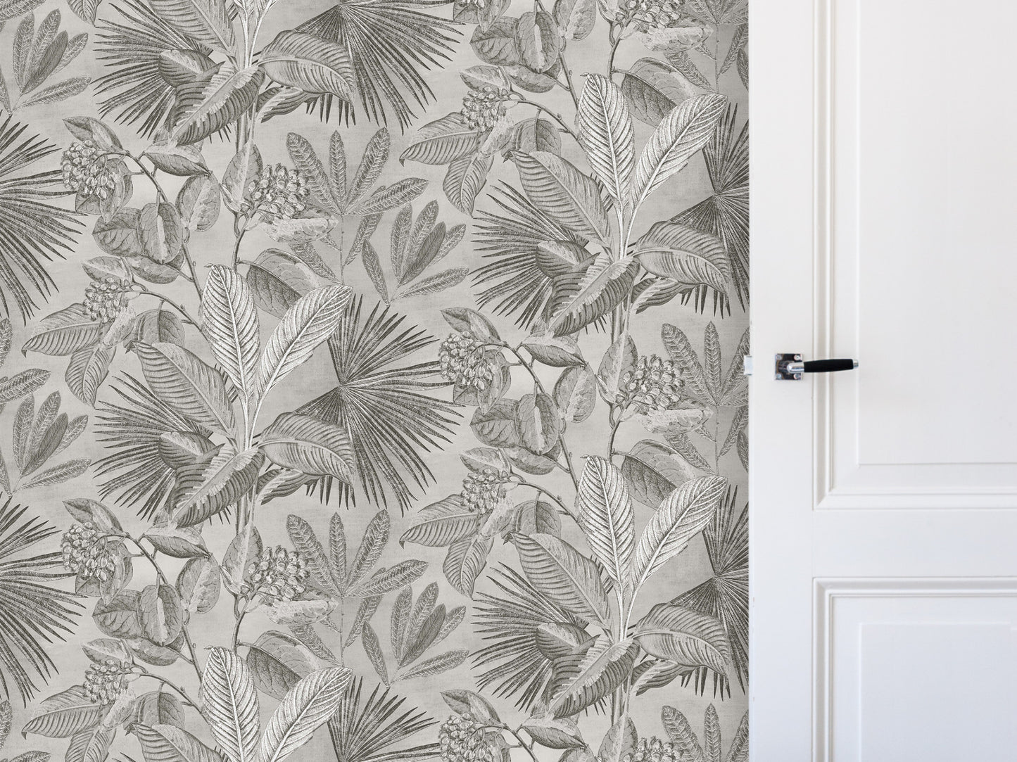 Wallpaper - Colourful Tropics - Black & White (Mural)