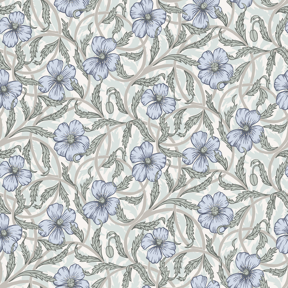 Midbec Tapete - Mohn - Hellblau 28027