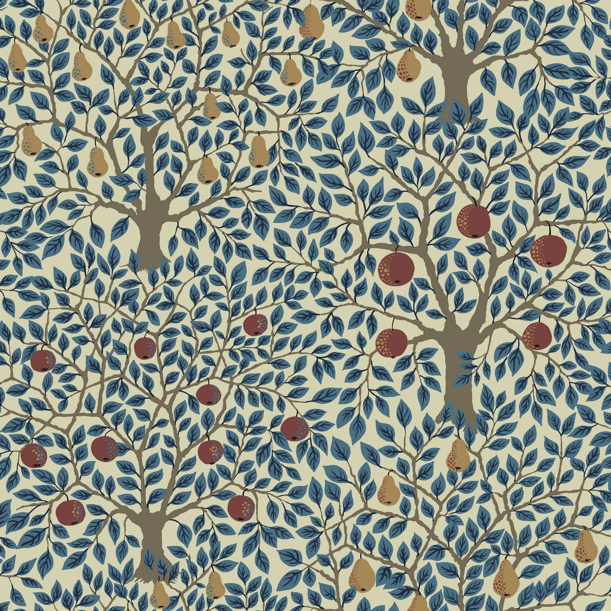 Midbec Behang - Pomona - Crème & Blauw 33013