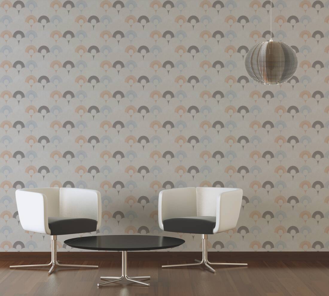 Wallpaper graphics with blue and gold