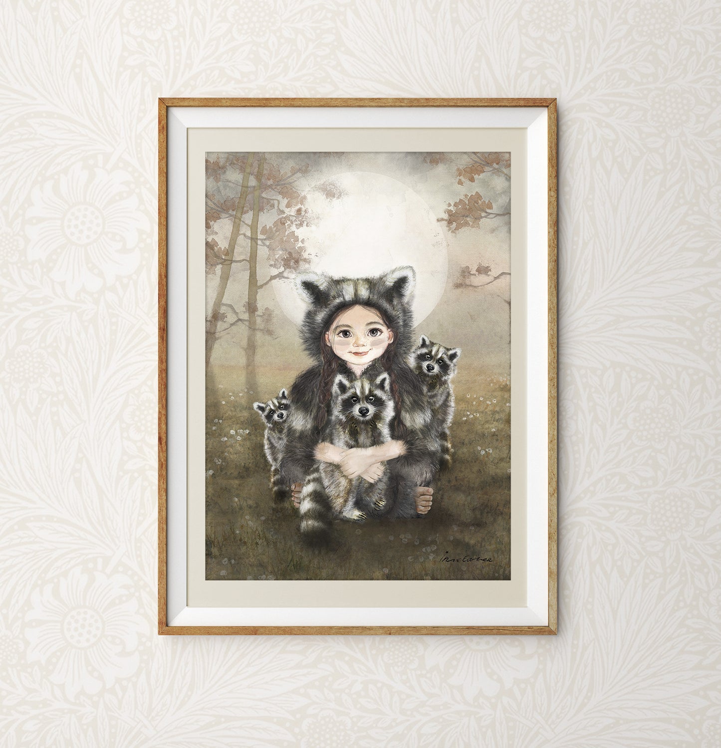 Nursery Art - Racoon Spirit Animal by Iris Esther