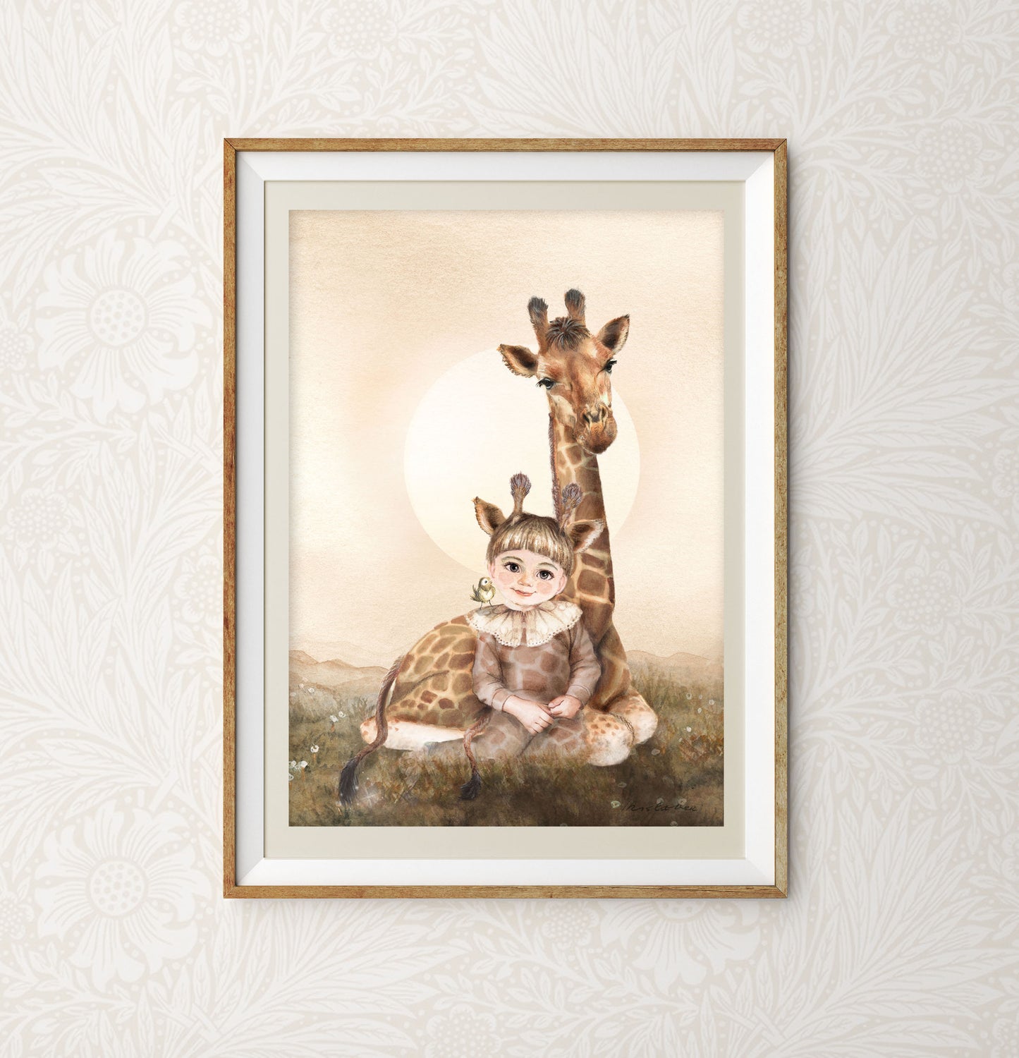 Kinderkamer kunst - Giraffe Spirit Animal door Iris Esther