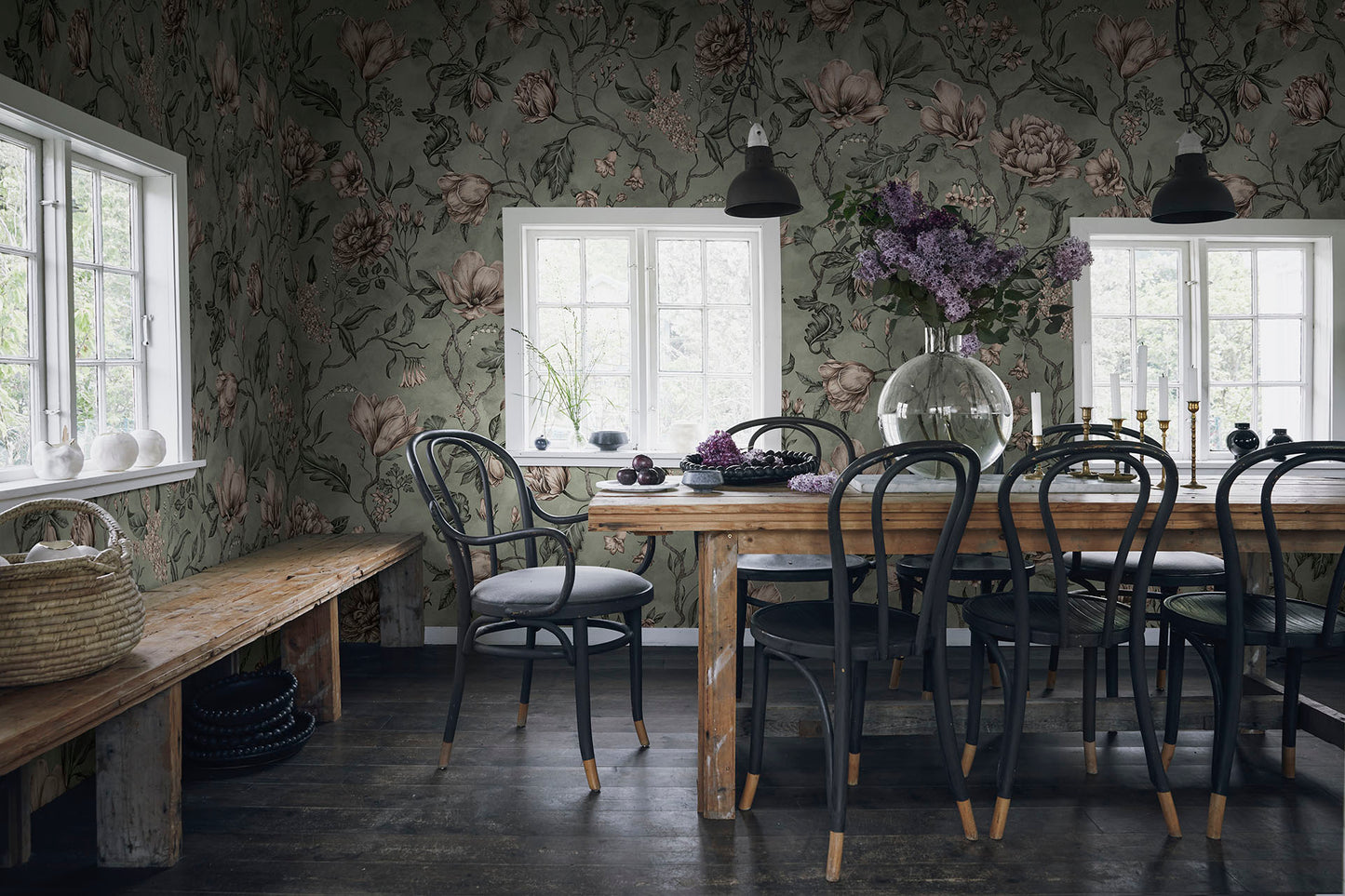 Bloemenbehang - Belinda Garden Green (Mural)