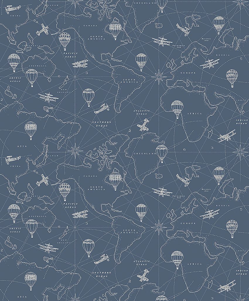 Borastapeter Wallpaper - Adventures - Blue & White