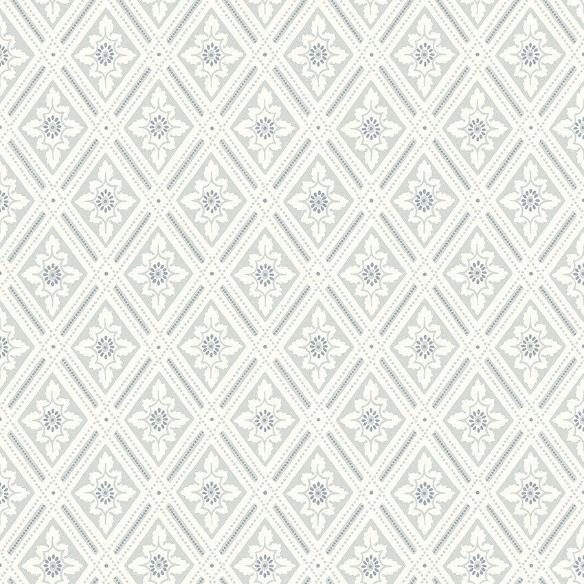 Borastapeter Wallpaper - Ester trellis 7658 - grey/green