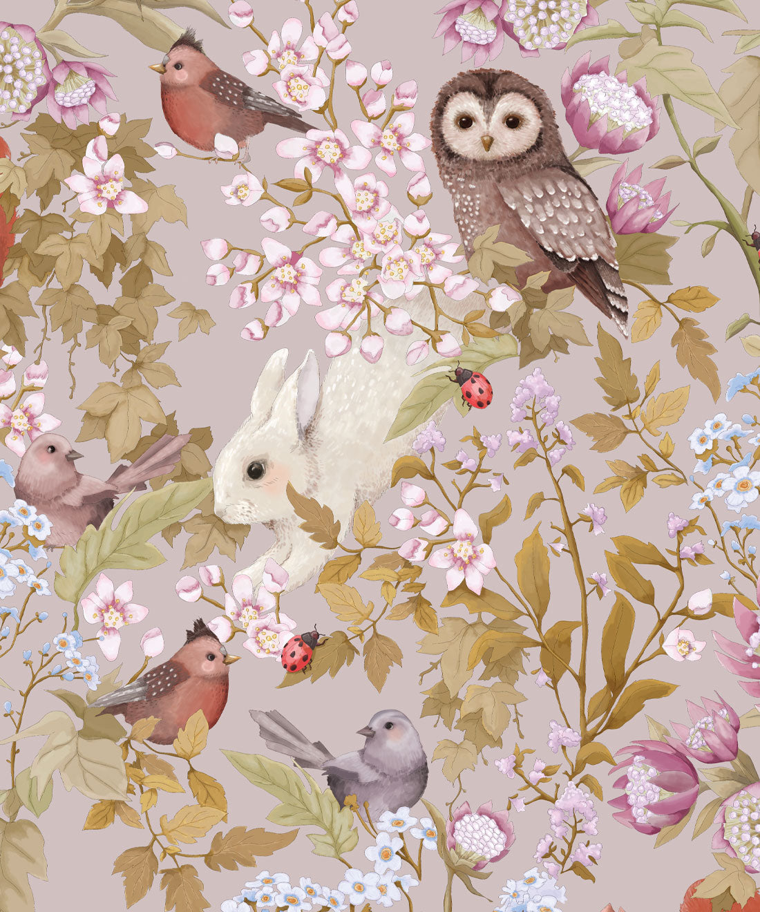 Wallpaper - Woodlands by Fleur Harris - Petal Grey
