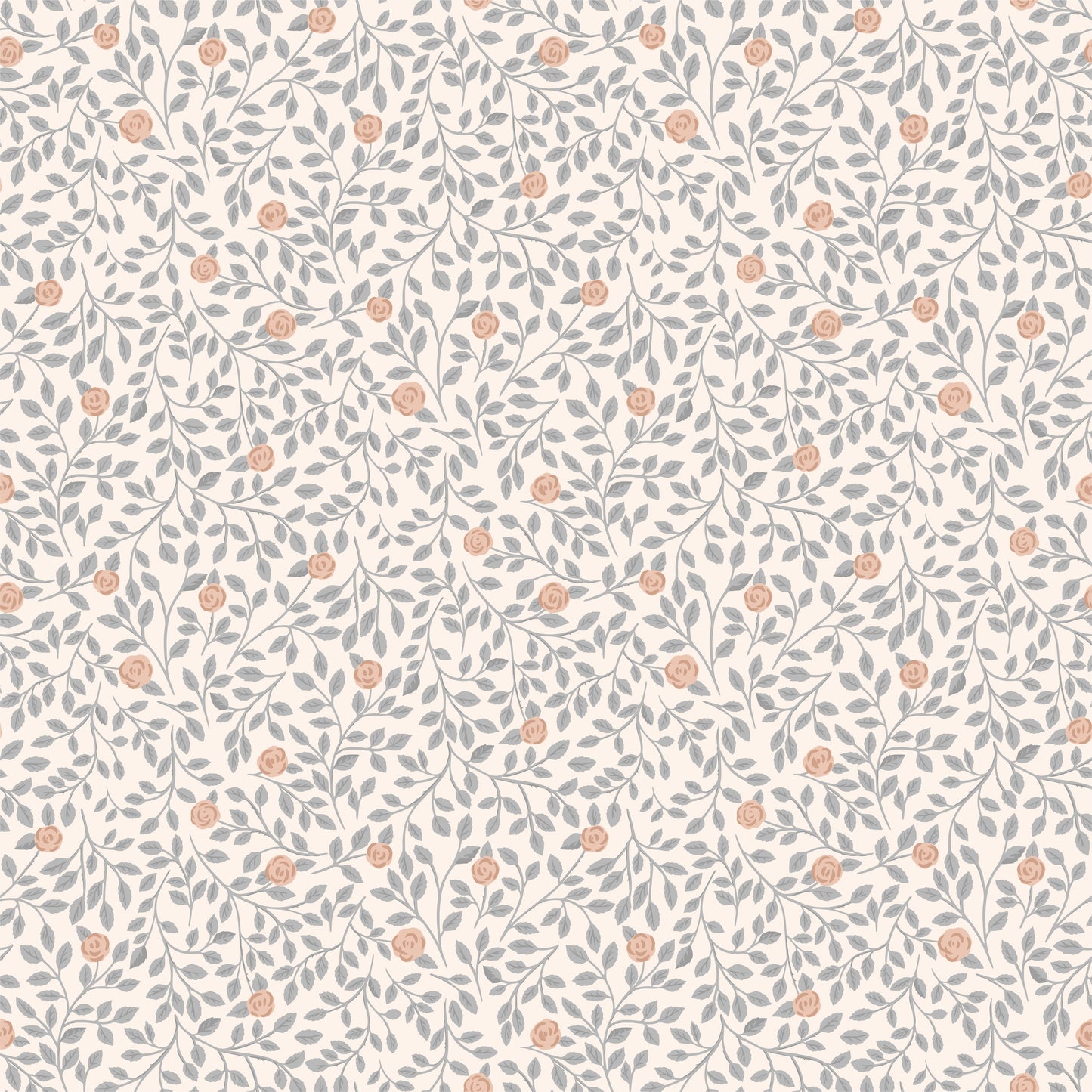 Summer Gray Tapete - Kletterrose - Blau