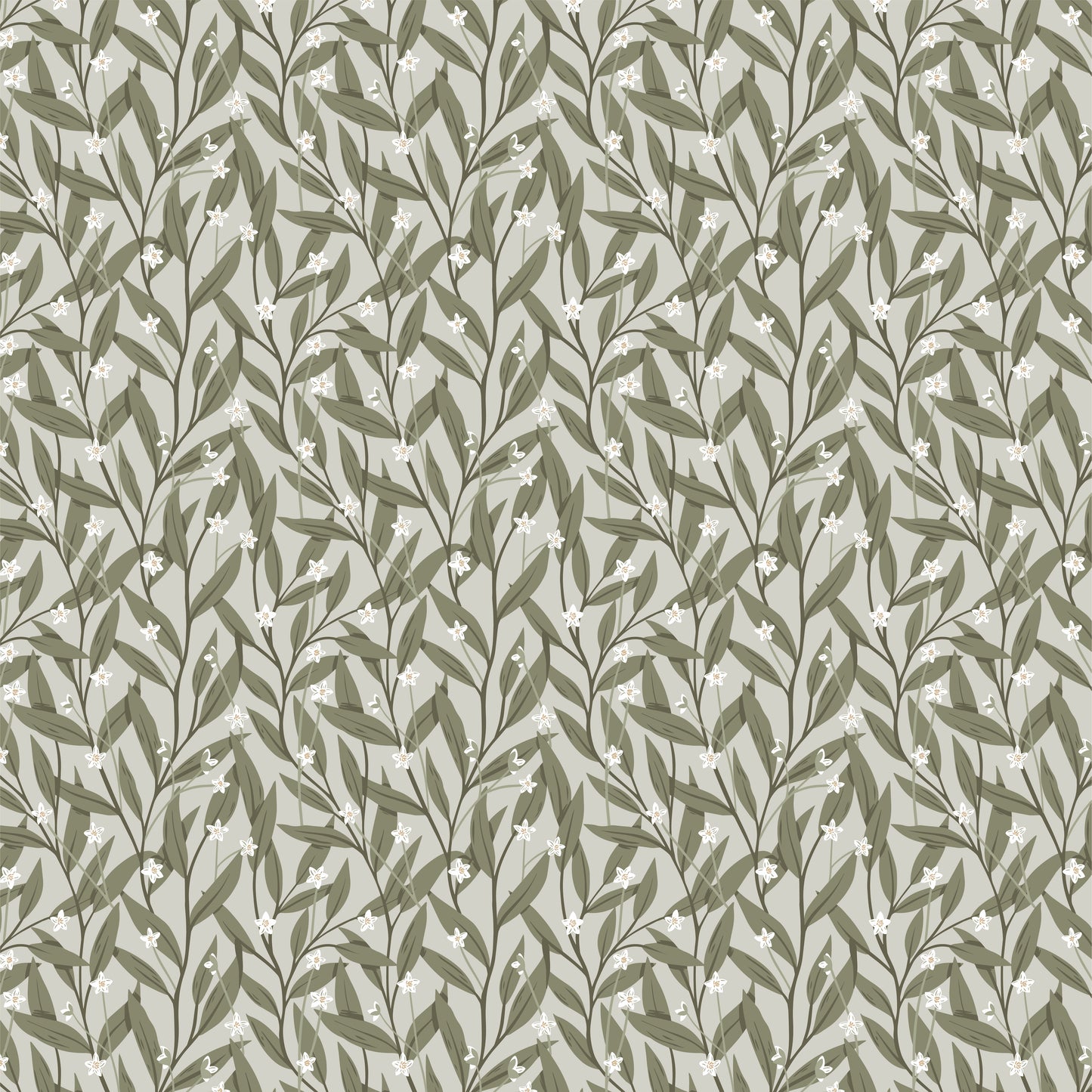 Summer Gray Wallpaper - Anemone - Dark Green