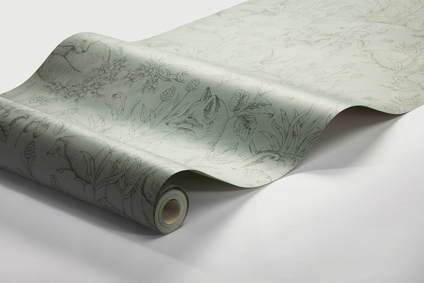 Borastapeter Wallpaper - Forest Friends - Green & Black