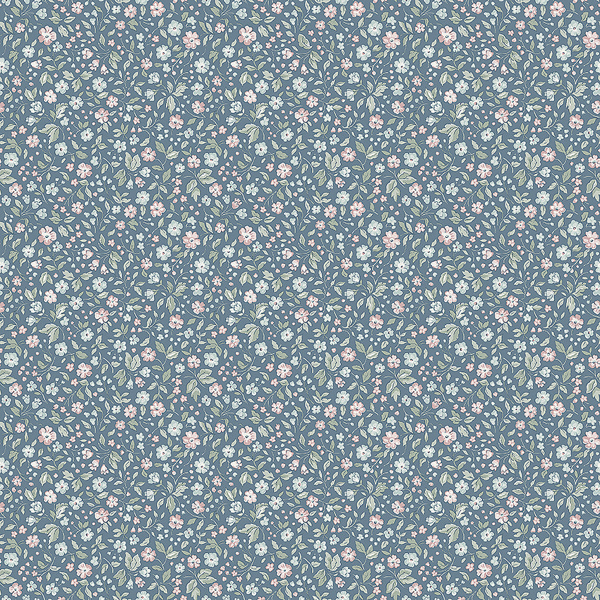 Kwekerij Behang - Jasmijn - Blauwe Bloemen