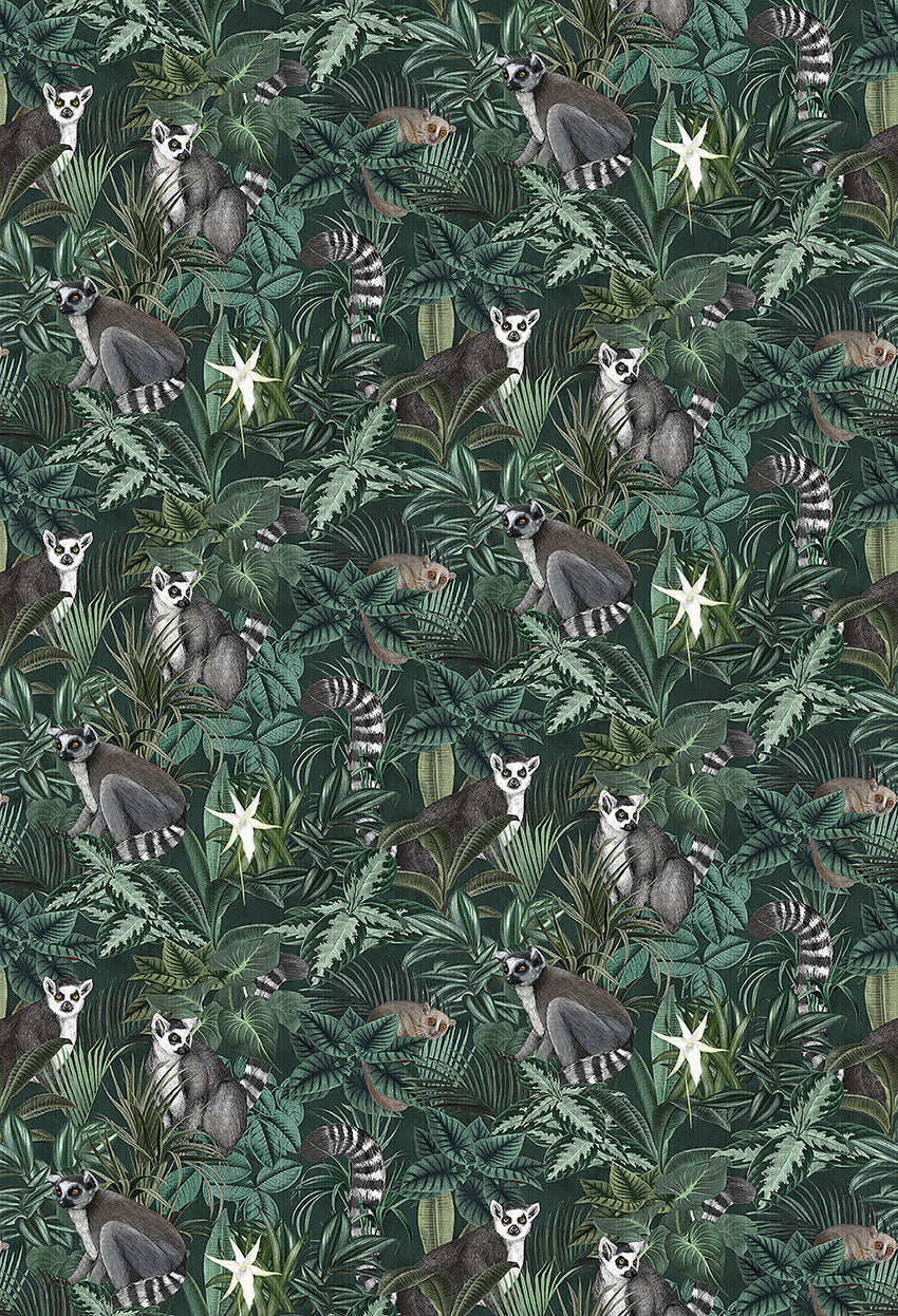 Borastapeter Tapete - Madagaskar Tiere Wandbild
