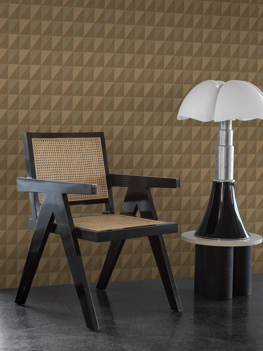 Geometrisch Behang - Plaza - Donkergroen