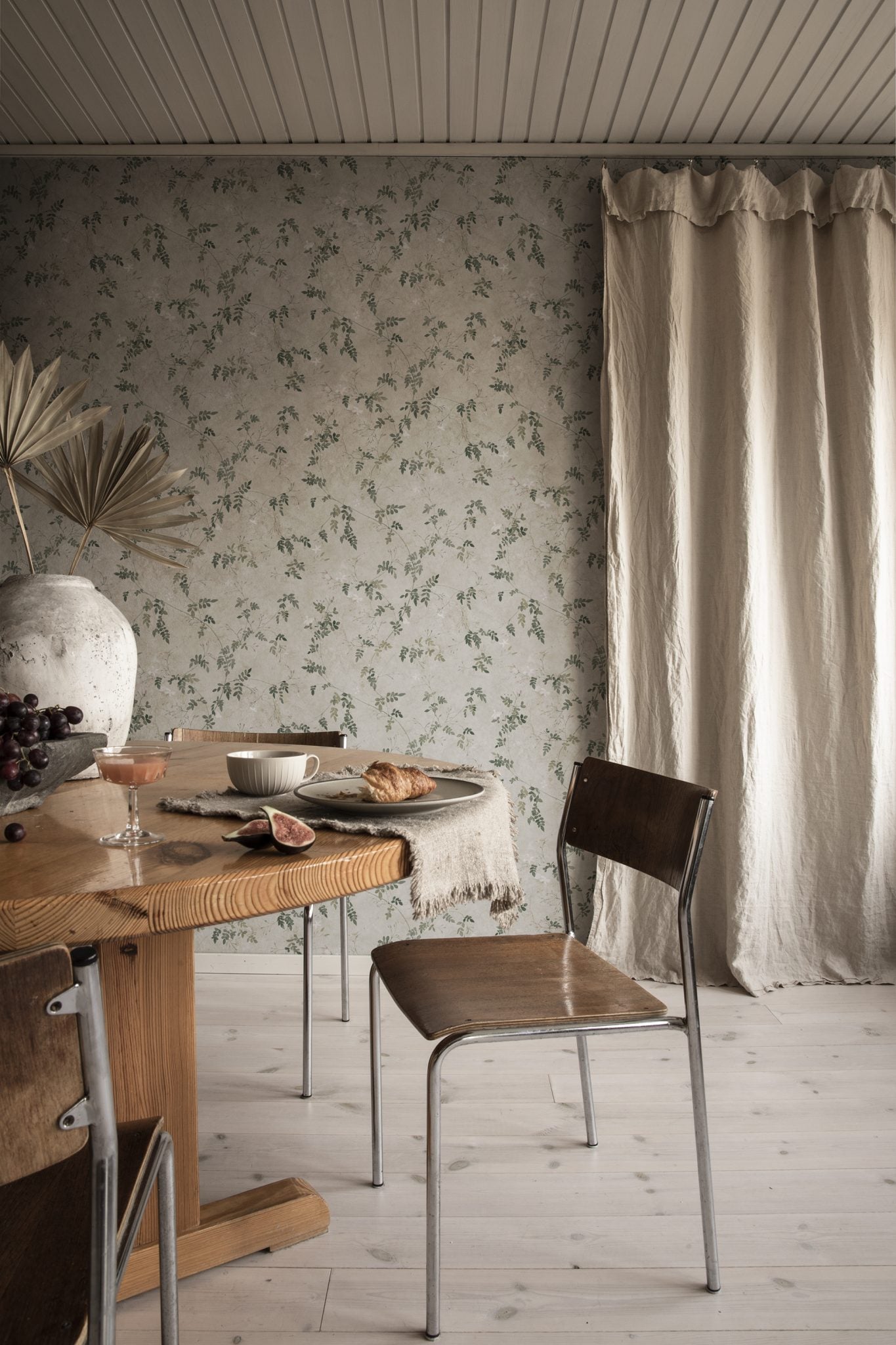 Bloemenbehang - Irene - Olijfgroen